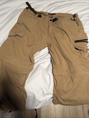 Men's Cargo Pants in Tan with Multi-Pocket Utility